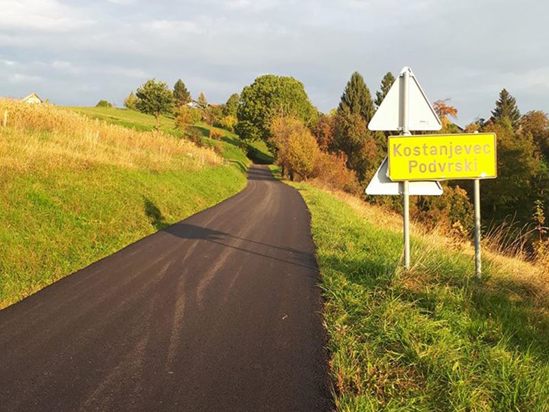 Asfaltirana cesta u Kostanjevcu Podvrškom i nogostup u Gajevoj